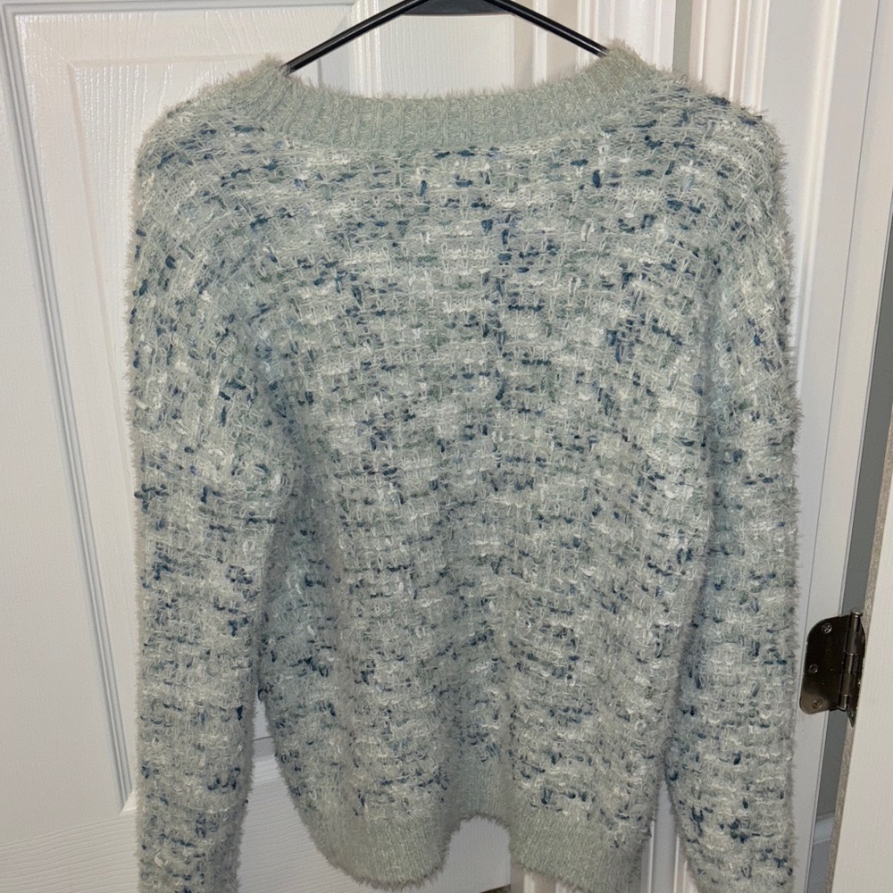 Maurice’s Beautiful Women's Textured Sweater-cream and teal colors